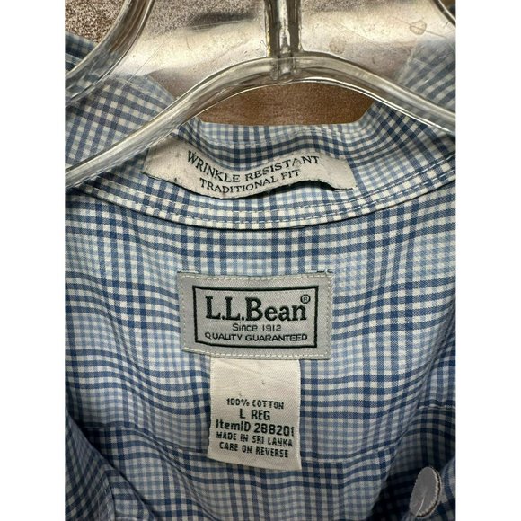 L.L. Bean‎ Wrinkle Resistant Men's Short Sleeve Button Up Size Large - Picture 2 of 3